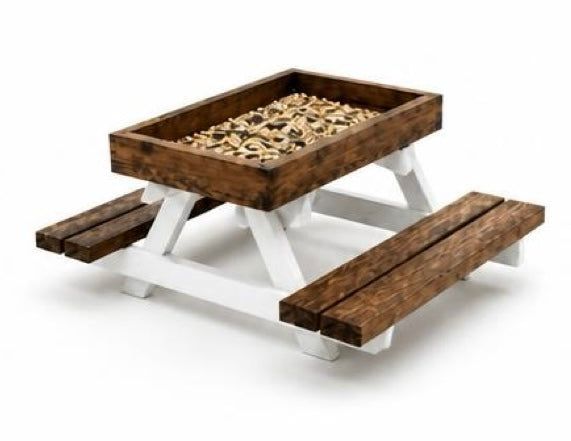 Handcrafted Cedar Picnic Table Feeder For Birds & Squirrels