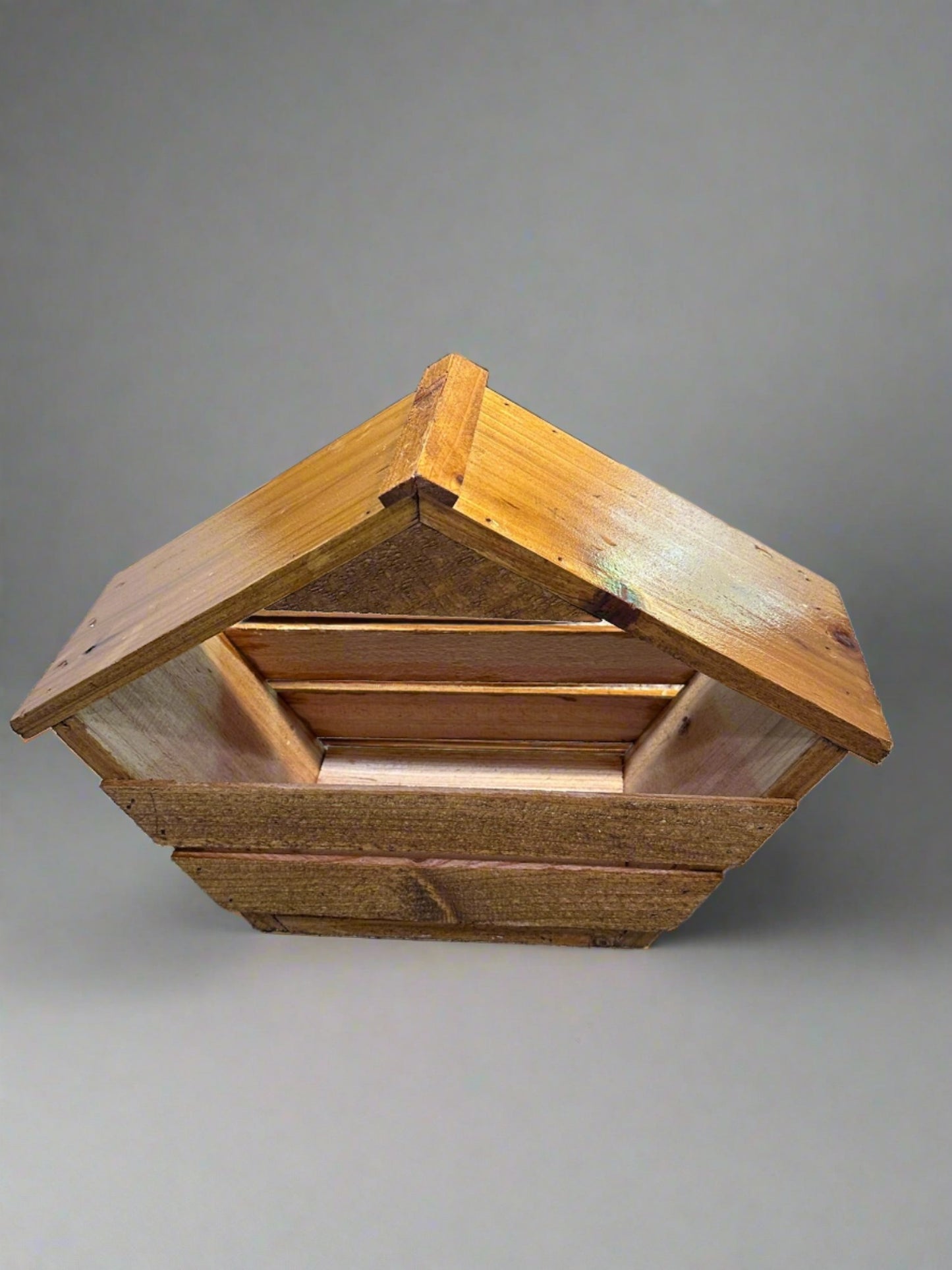 Dove Nesting Boxes are hand crafted using Southern Pine Designed for smaller sized doves yet many other species of birds will also use for nesting. Easy clean out without having to remove or adjust parts.