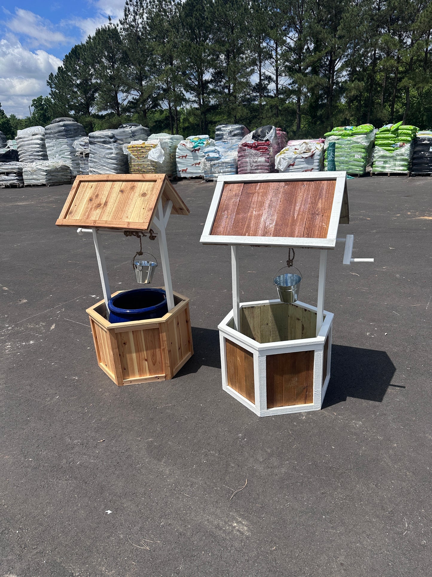 Wishing Well Planter - painted/stained