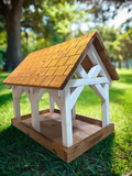 Deluxe Timber Frame Fly Thru Bird Feeder