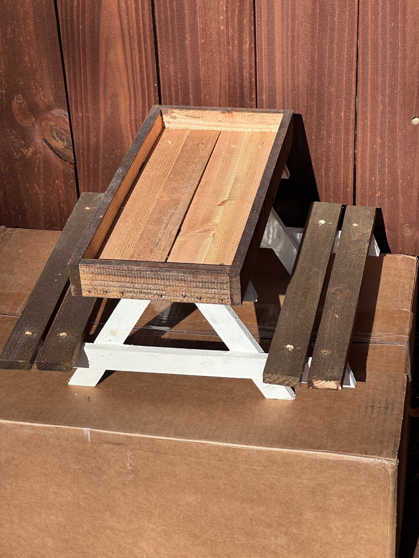 Handcrafted Cedar Picnic Table Feeder For Birds & Squirrels