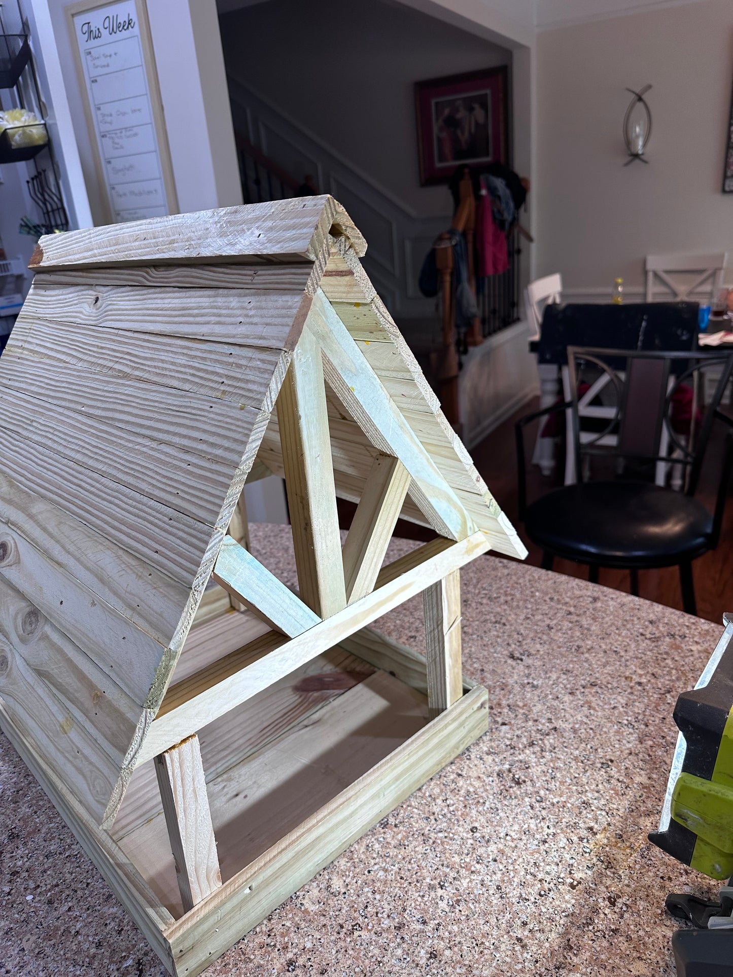 Deluxe Timber Frame Fly Thru Bird Feeder