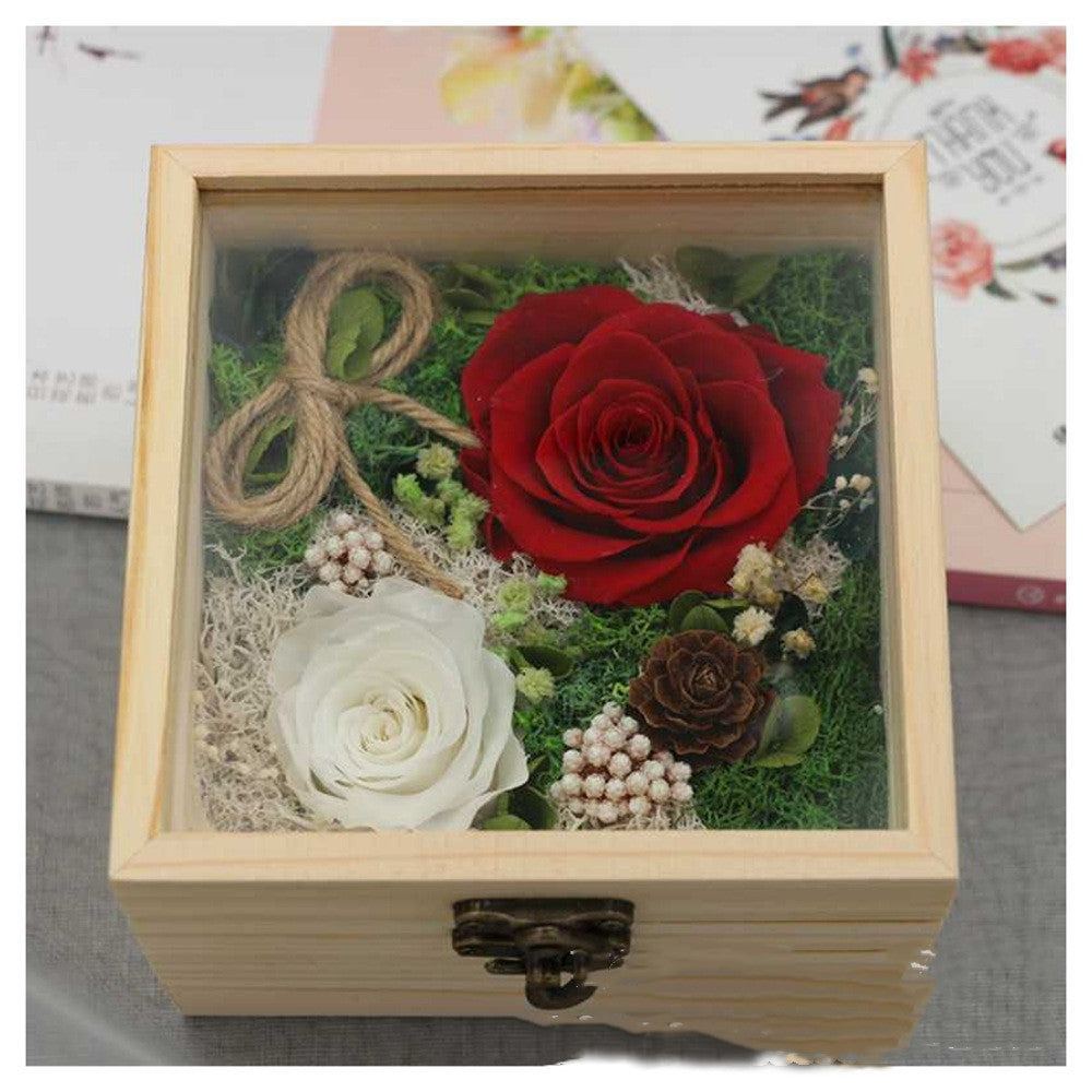 Wooden clamshell gift box Wooden packing box Rectangular tool wooden box