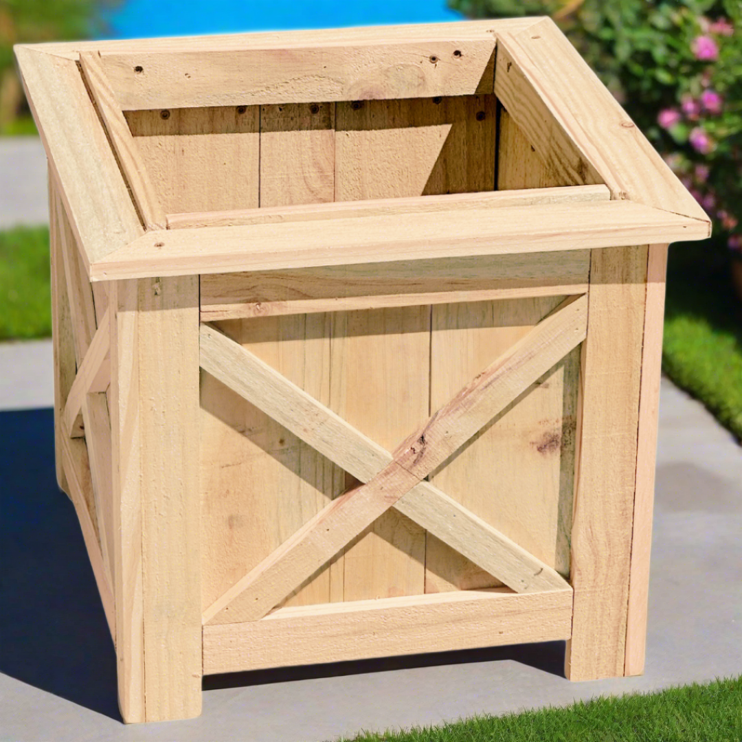 X-Frame Box Planter - 18"x18"x18" - Pilkington Woodworks