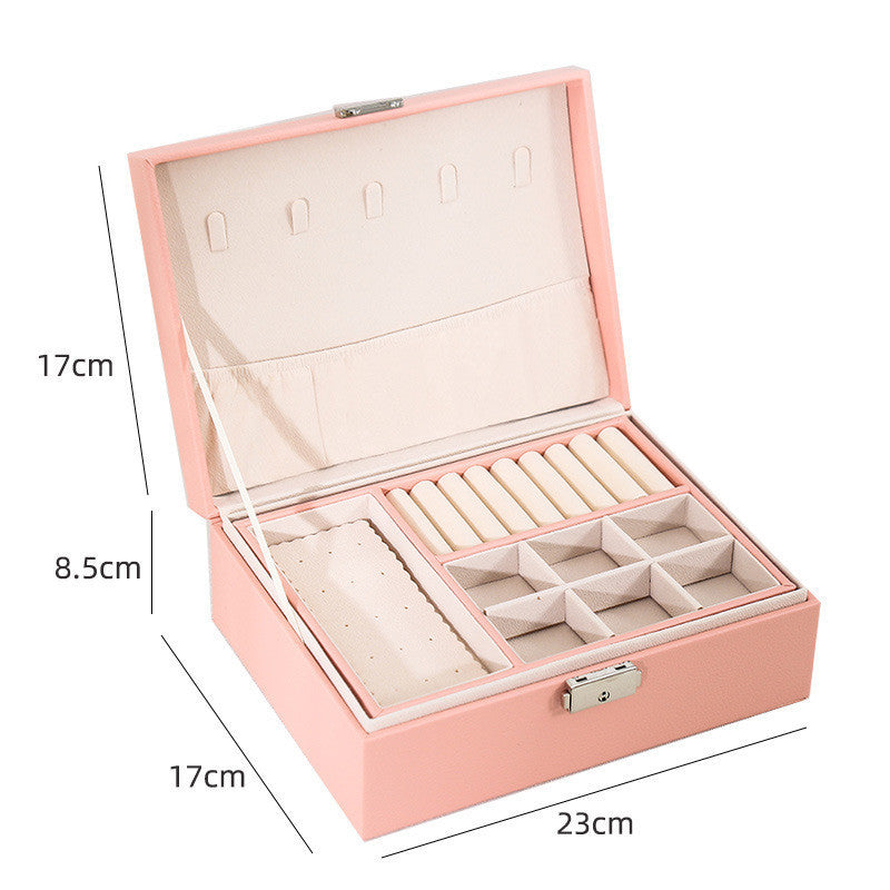 Double-Layer Wooden Jewelry Box