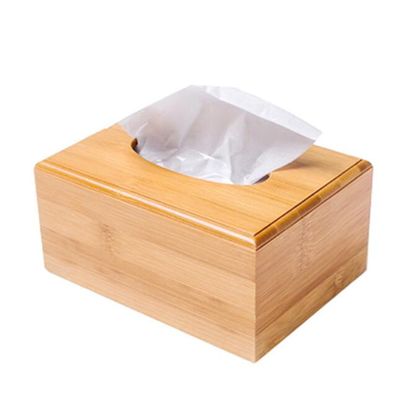 Tissue-Box Table-Decor Bamboo Roll-Storage