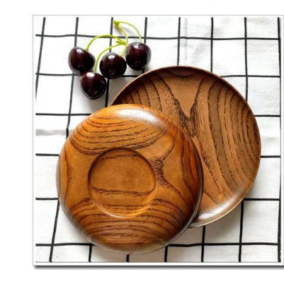 Wood Tableware Whole Wood Dish Japanese Hotel Dim Sum Dish Solid Wood