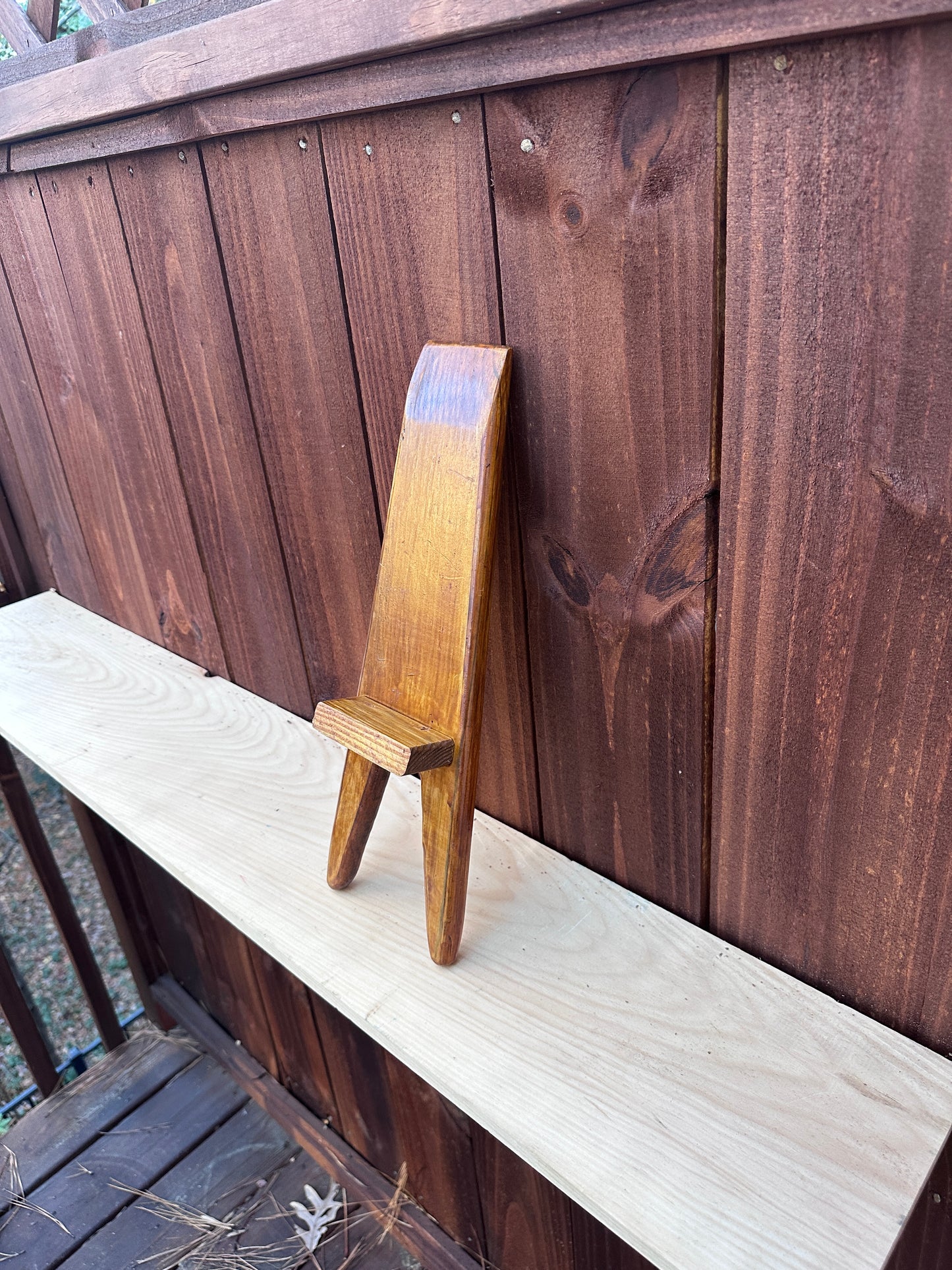 Handmade Boot Jack – Honey Teak–Stained Pine