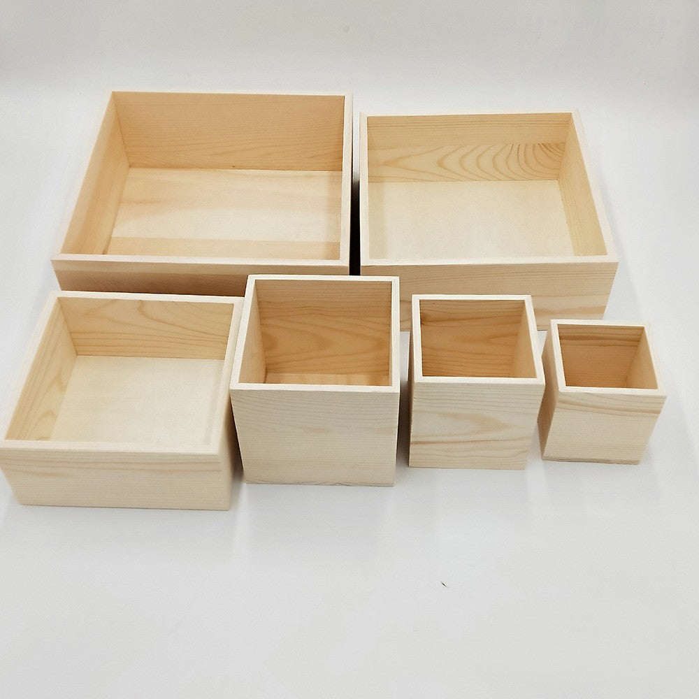 Wooden clamshell gift box Wooden packing box Rectangular tool wooden box