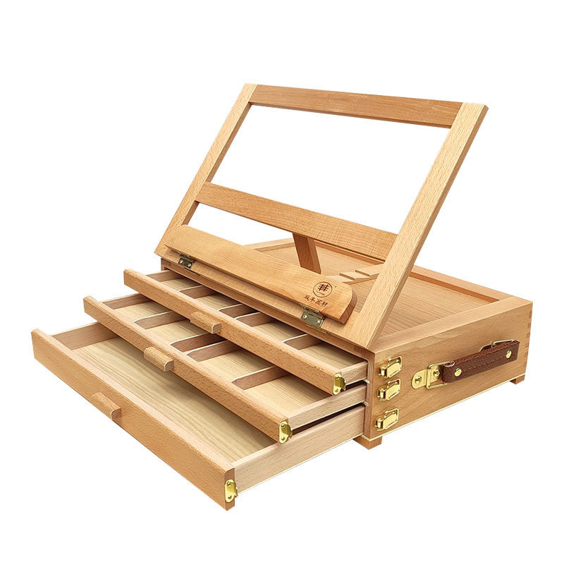 Wooden drawer type easel