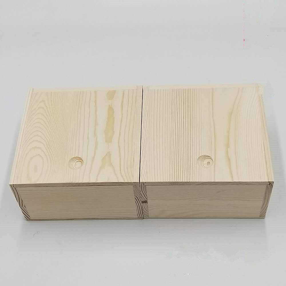 Wooden clamshell gift box Wooden packing box Rectangular tool wooden box