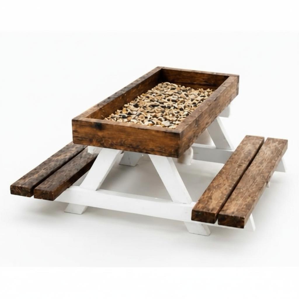 Handcrafted Cedar Picnic Table Feeder For Birds & Squirrels