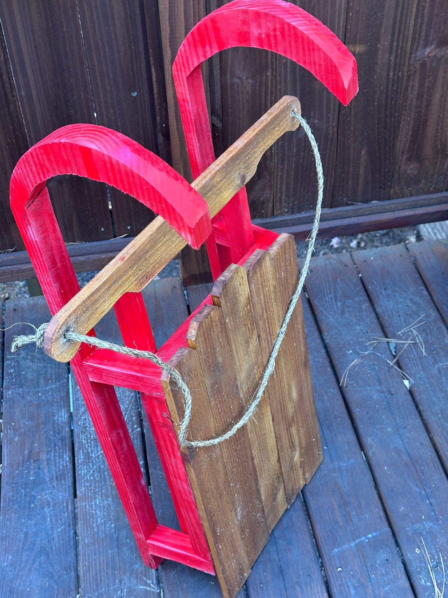 Handcrafted Decorative Wooden Sled – Rustic Holiday Décor - 36"x24"x11"