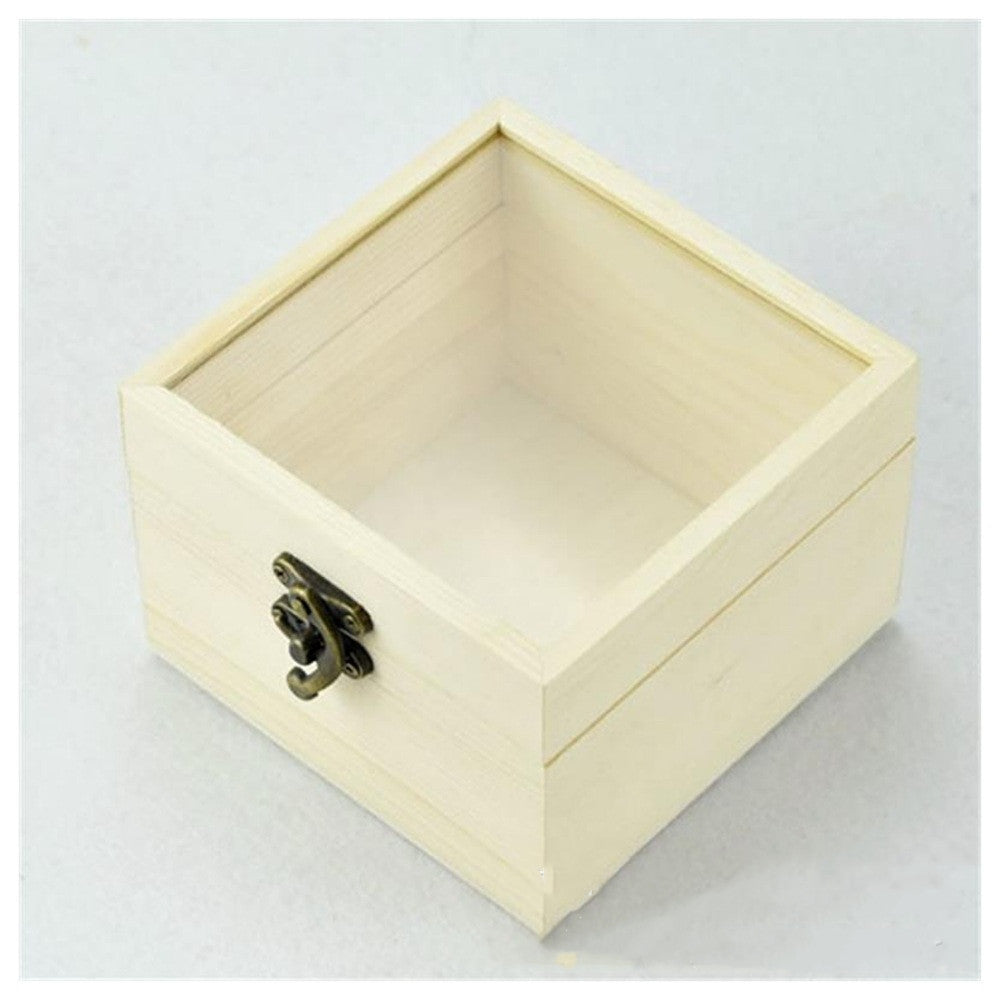 Wooden clamshell gift box Wooden packing box Rectangular tool wooden box