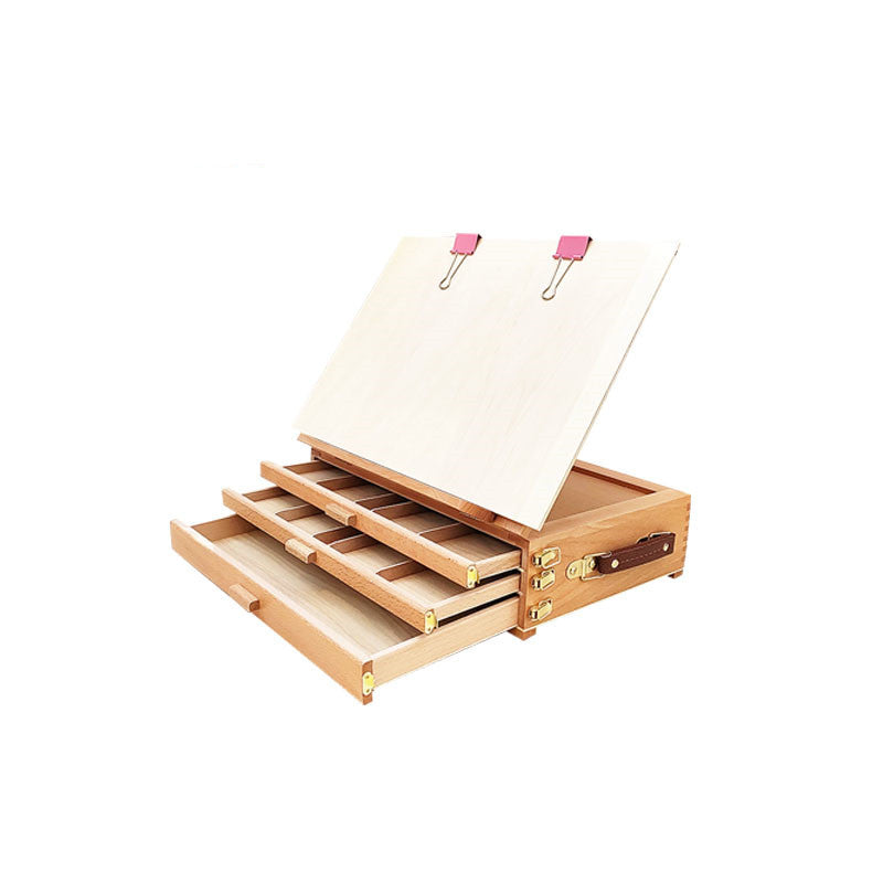 Wooden drawer type easel