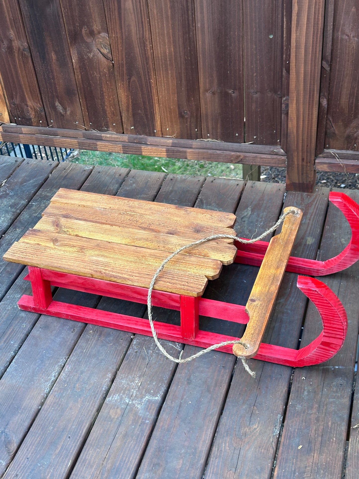 Handcrafted Decorative Wooden Sled – Rustic Holiday Décor - 36"x24"x11"