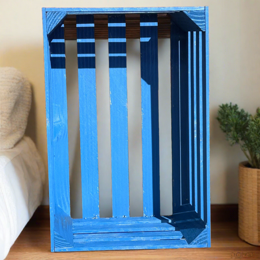 Wooden Decorative Box Crate - Blue - Pilkington Woodworks
