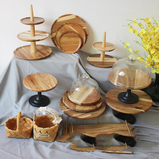 Acacia Wood Pallet Wood Dish Dessert Cake