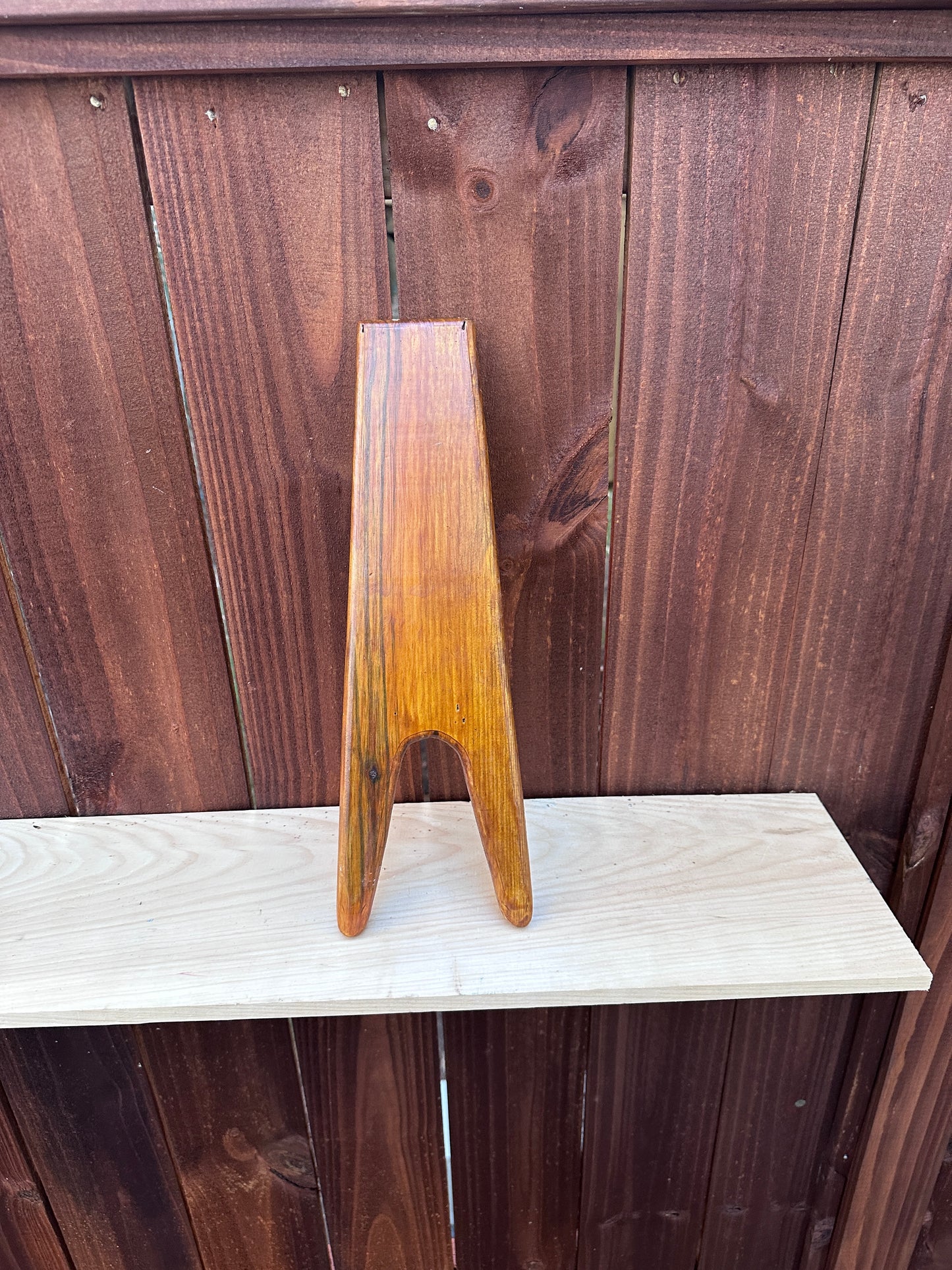 Handmade Boot Jack – Honey Teak–Stained Pine