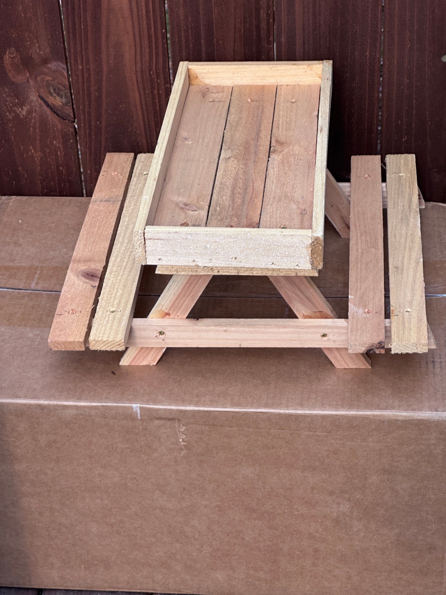 Handcrafted Cedar Picnic Table Feeder For Birds & Squirrels, no stain or paint. 