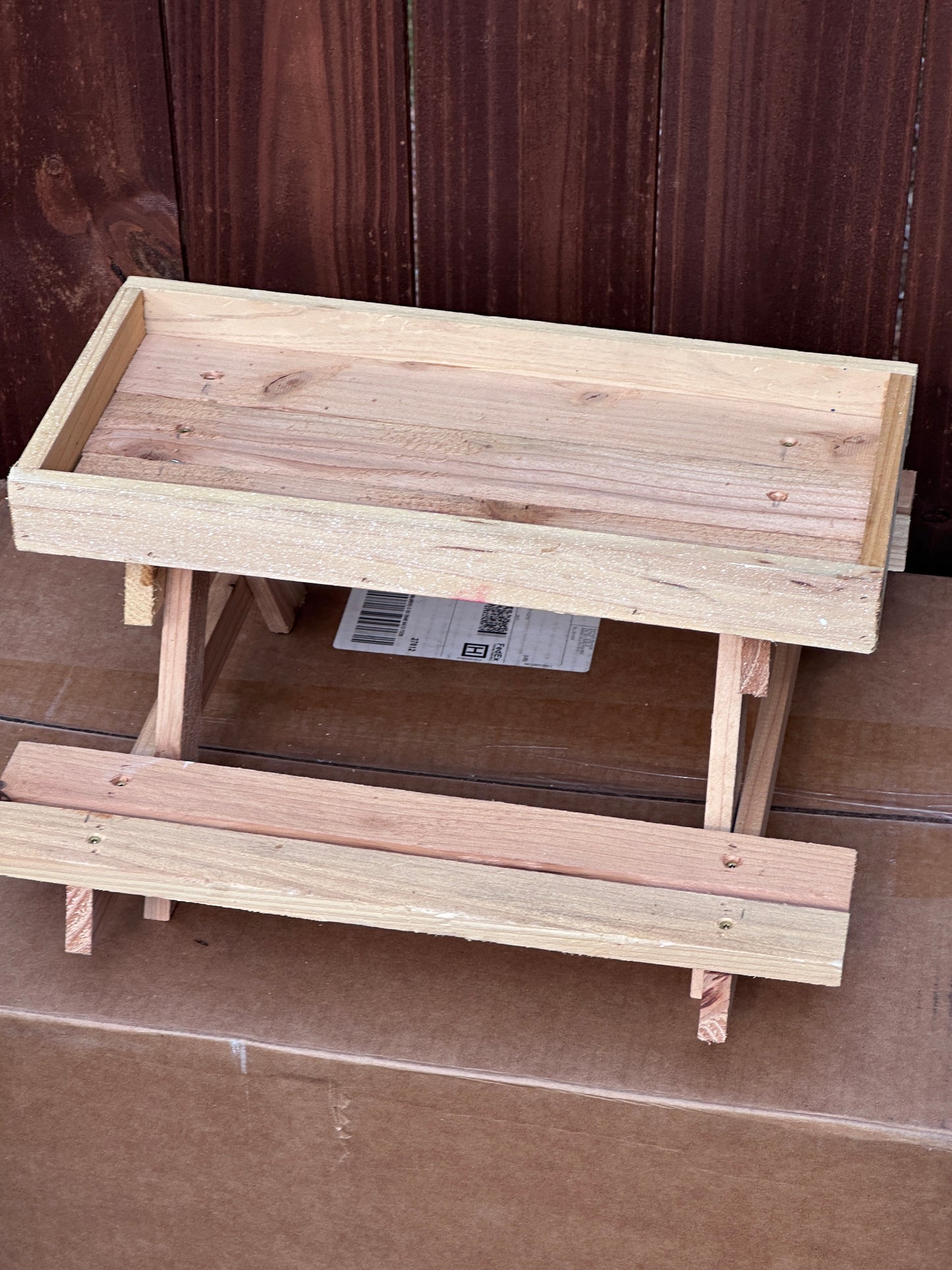 Handcrafted Cedar Picnic Table Feeder For Birds & Squirrels, unstained or painted. 