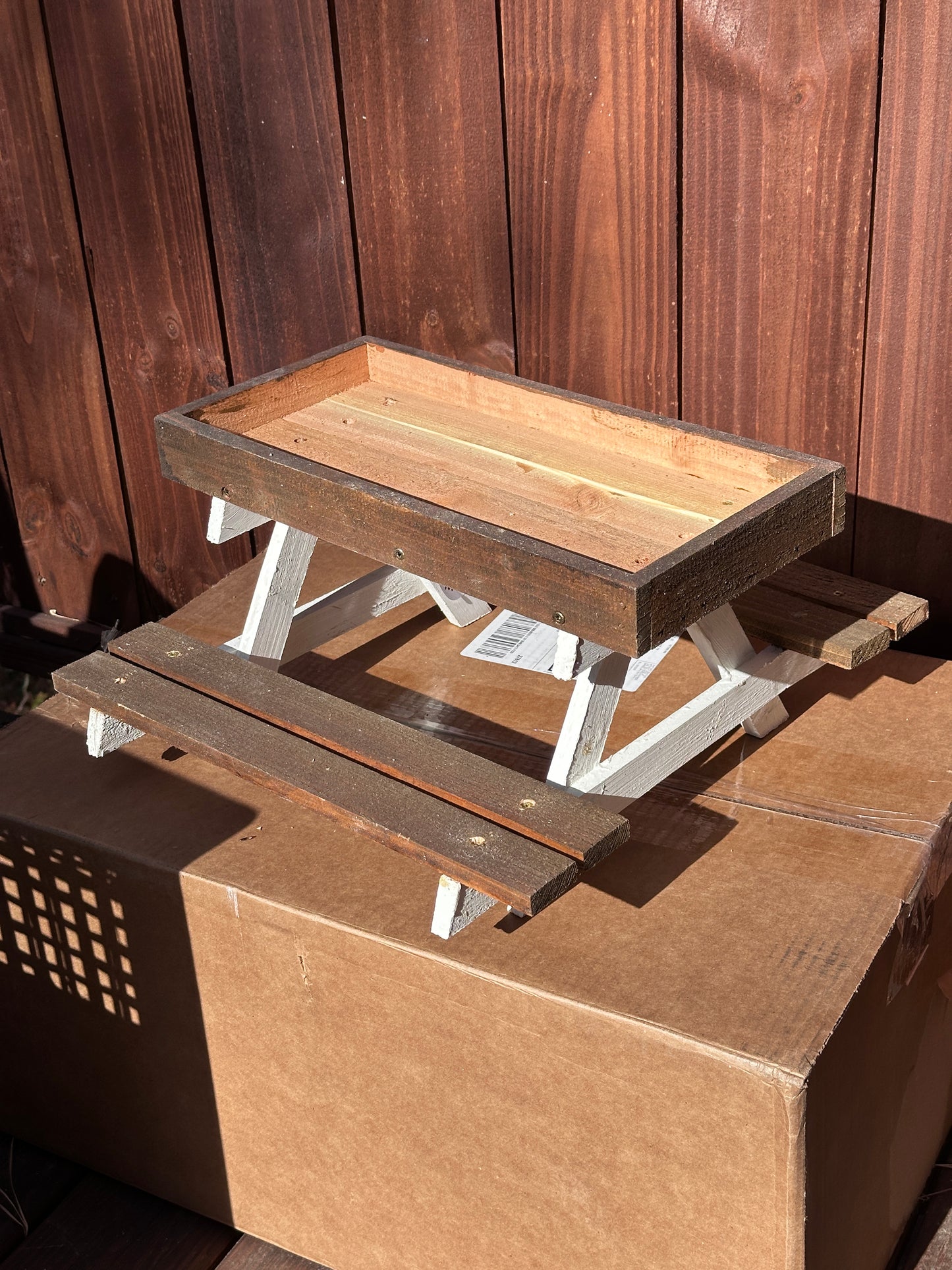 Handcrafted Cedar Picnic Table Feeder For Birds & Squirrels