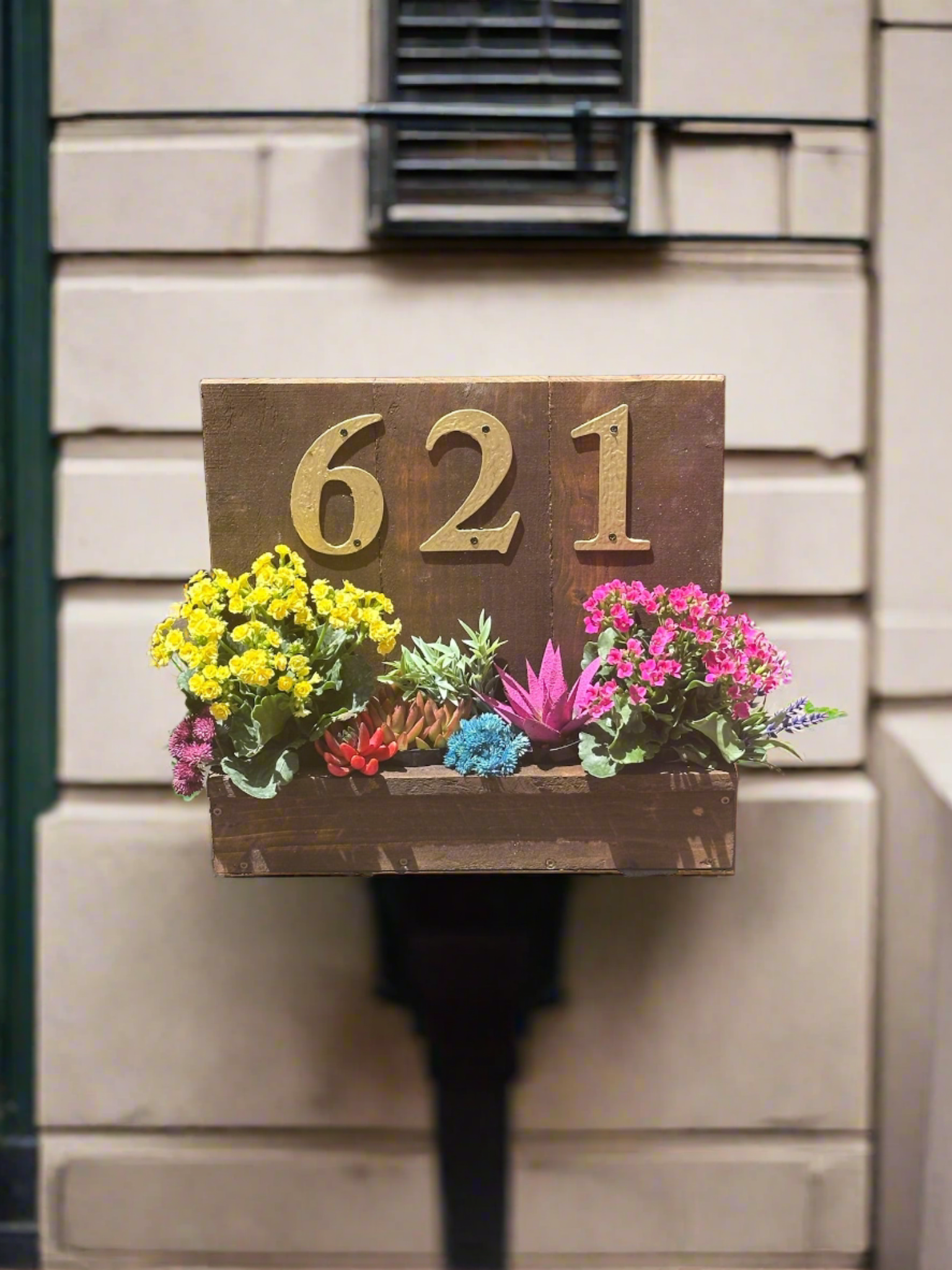 succulent house number planter House Number Planter Box – Pilkington Woodworks