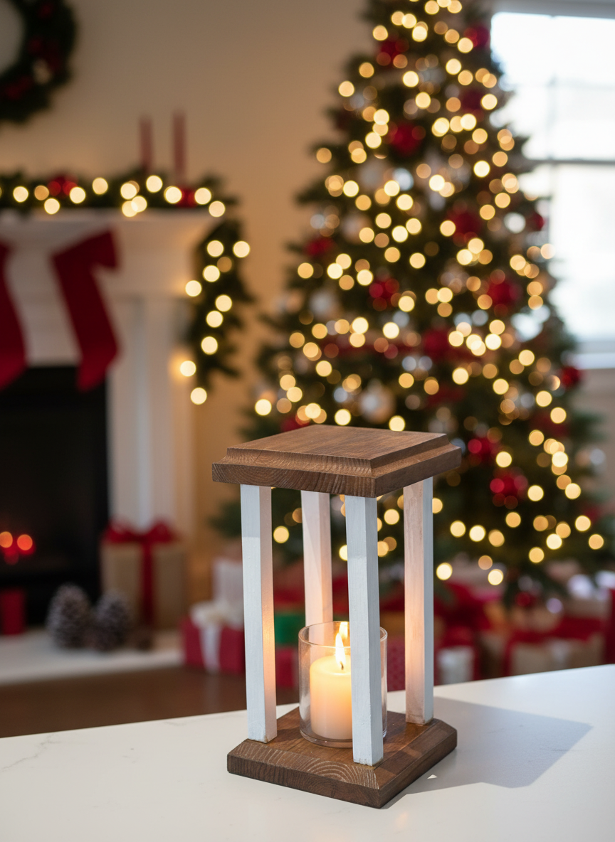 Farmhouse-style Wood Candle Holder