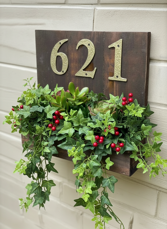 House Number Planter Box