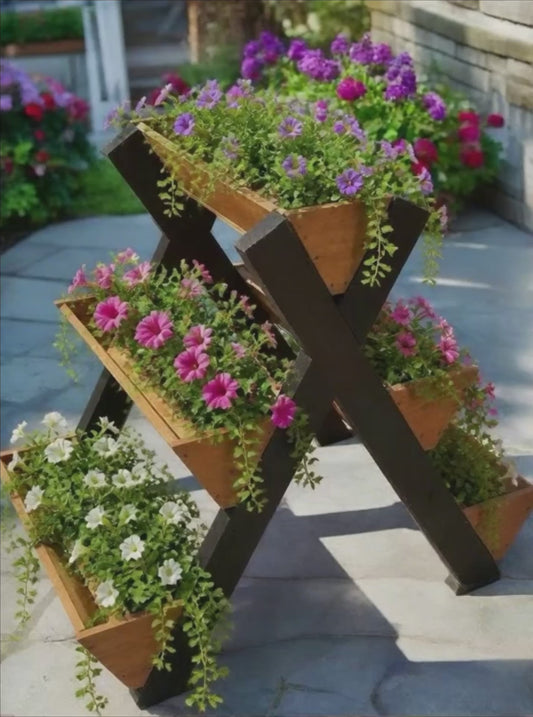 Tiered 5-box X-Frame Planter